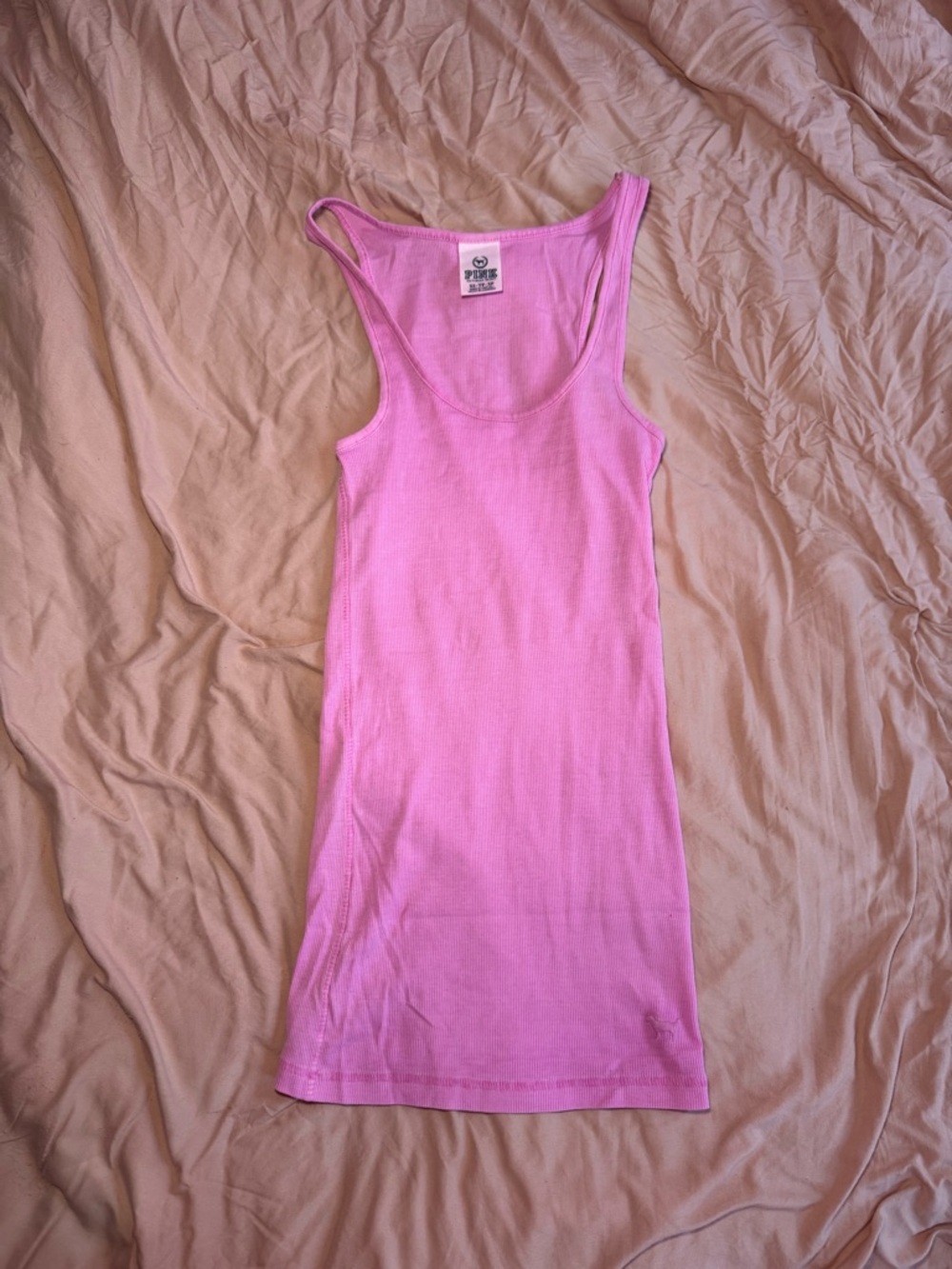 Y2K Victoria’s Secret Pink Ribbed Tank Top - Women's Slim Fit